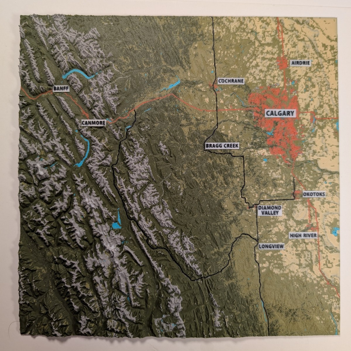 Labelled Map of Calgary-Banff-Kananaskis
